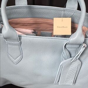 Cole Haan Sky Blue Leather Satchel